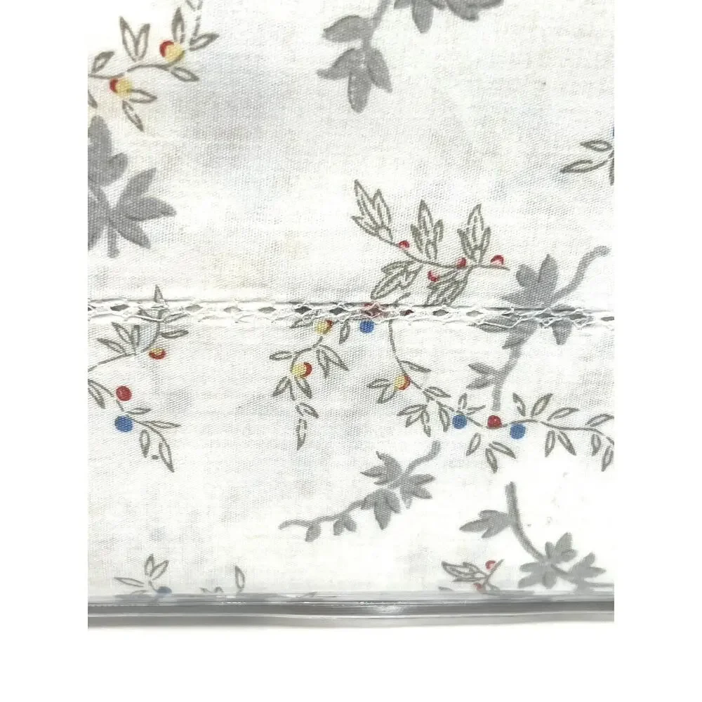 Ralph Lauren Carolyne Vine Queen Sheet Set White Gray All Cotton 4 pc NIP